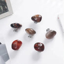 New Agate Stone Wardrobe Handle Random Color Furniture Hardware Drawer Knobs Aluminum Alloy Base Cabinet Pulls-Letifly Lights and Decor