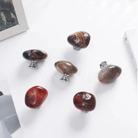 New Agate Stone Wardrobe Handle Random Color Furniture Hardware Drawer Knobs Aluminum Alloy Base Cabinet Pulls-Letifly Lights and Decor