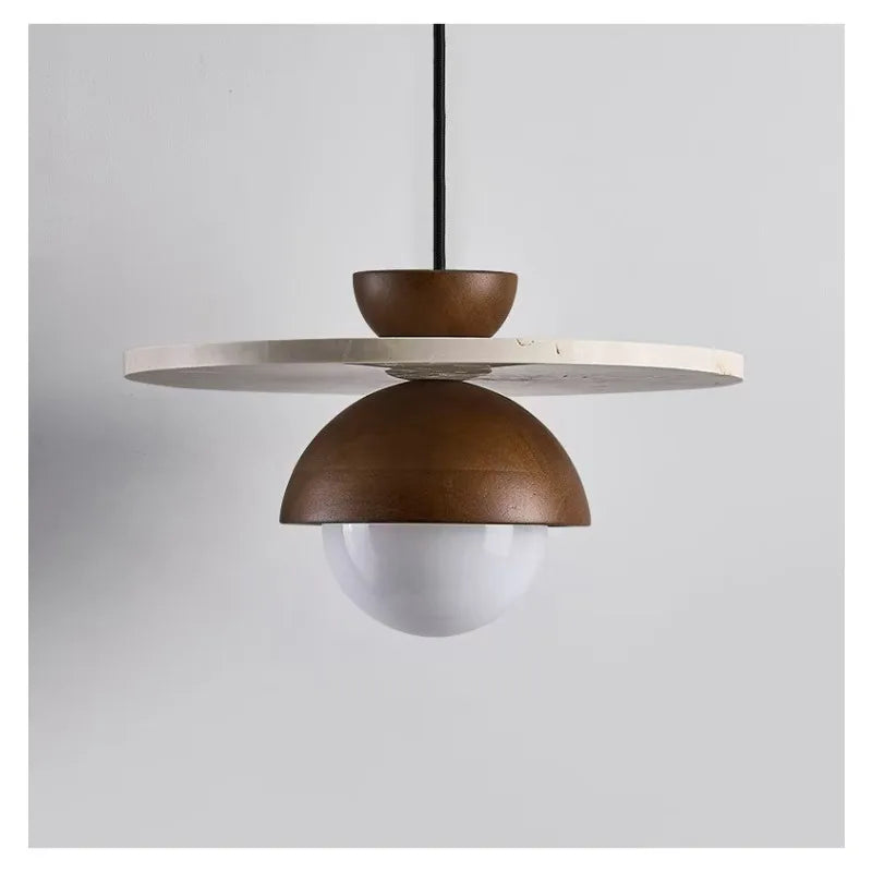 Scandinavian Modern Walnut Wood LED Pendant Light Creative for Bedroom Bedside Ambient Lighting Lamp Ceiling Light Led Lamp-Letifly Lights and Decor
