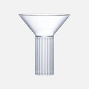 Martini cocktail glass with ribbed stem clear barware