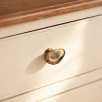 Letifly Lights & Decor - Molten Pebble Cabinet Knob - Sculptural Metal Cabinet Hardware in Brass Chrome and Satin Nickel