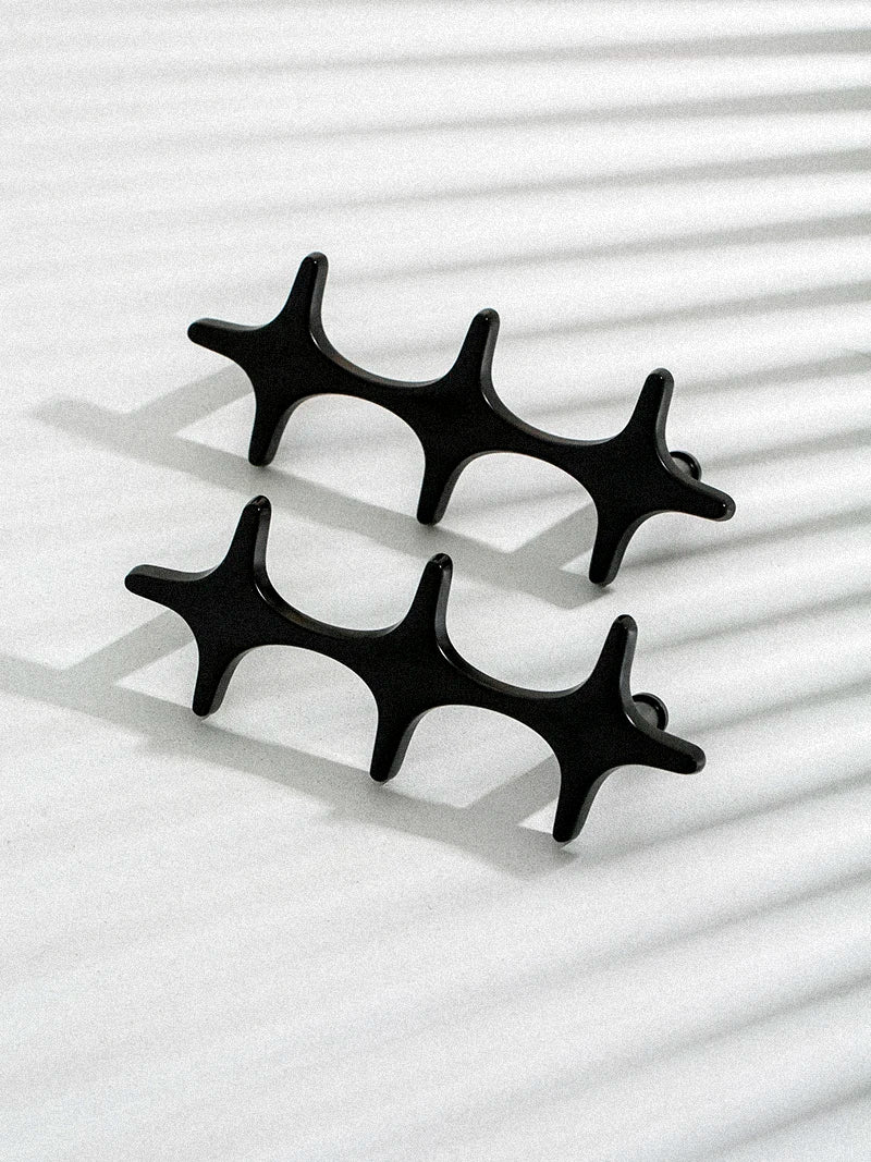 Letifly Lights & Decor - Crossbeam Brass Knobs - Sculptural Brass Cabinet Knobs Cross Shape Antique Gold Black Polished Chrome Hardware