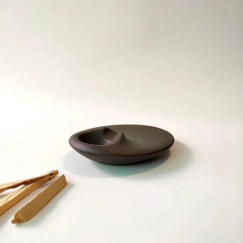 Palo Santo ceramic holder matte sculpted modern incense tray minimalist for smudge stick sage bundles