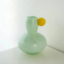 Glass vase with orb detail stained glass pastel colorful modern decor