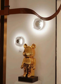 Modern round crystal LED wall sconce clear glass chrome mirror finish minimalist lighting