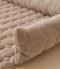 Pet Bed Quilted Plush Sleeping Mat with Bolstered Edges Soft Indoor Pet Lounger for Cats and Small Dogs - Letifly Lights and Decor