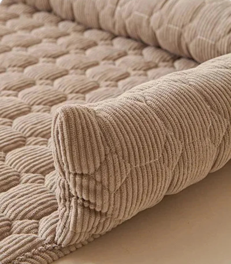 Pet Bed Quilted Plush Sleeping Mat with Bolstered Edges Soft Indoor Pet Lounger for Cats and Small Dogs - Letifly Lights and Decor