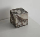 Stone cube lamp natural marble warm glow bedside modern decor light