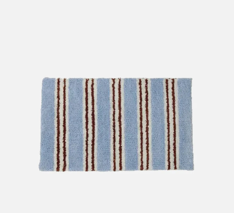 Ins Stripe Tufting Grids Bathroom Mat Living Room Carpet Bathmat Bedside Rug Soft Bedroom Floor Pad Home Decor-Letifly Lights and Decor