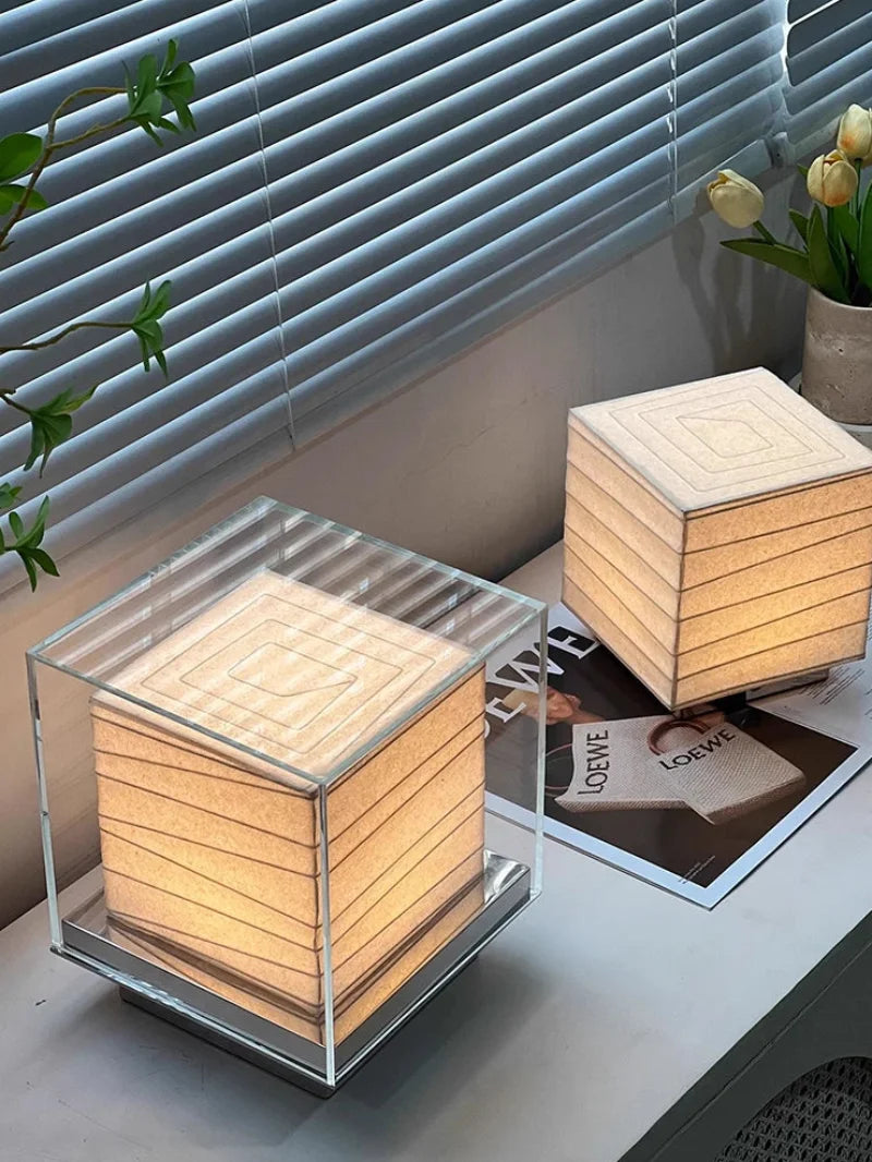 Nordic Minimalist Wabi Sabi Rice Paper Table Lamp Living Room Bedroom Home Decor Indoor Lighting Study Bedside Reading Light-Letifly Lights and Decor