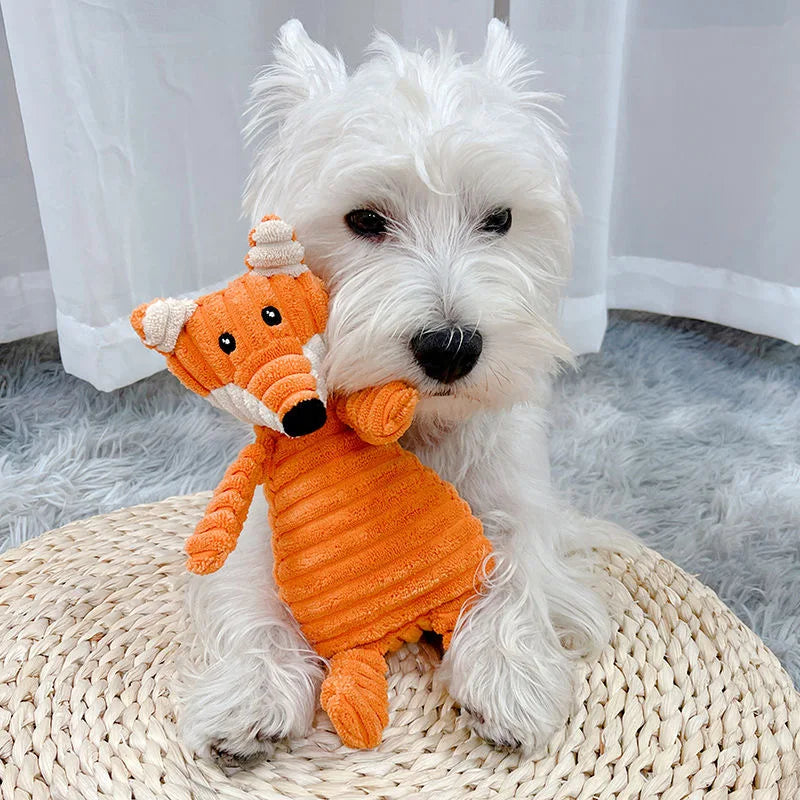 Plush Squeaky Fox Dog Toy – Soft Chew Toy for Small & Medium Dogs-Letifly Lights and Decor