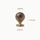 Bronze Brass + Walnut Wood Cabinet Handle and Knob Drawer Knobs T Bar Bedroom Kitchen Cupboard Hardware / Drawer Handles-Letifly Lights and Decor