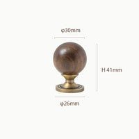 Bronze Brass + Walnut Wood Cabinet Handle and Knob Drawer Knobs T Bar Bedroom Kitchen Cupboard Hardware / Drawer Handles-Letifly Lights and Decor