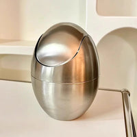 304 Stainless Steel Mini Countertop Brushed Swing Lid Trash Can Set, 1.5 L / 0.40 Gal,Desktop gold trash can-Letifly Lights and Decor