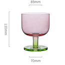 Colored Glass Dessert Coupe Jelly Style Translucent Stem Ice Cream Cup Modern Tableware