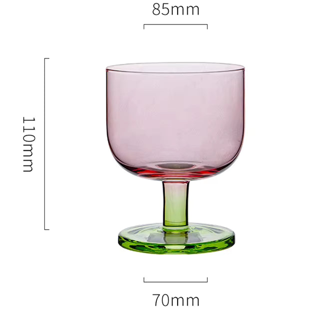 Colored Glass Dessert Coupe Jelly Style Translucent Stem Ice Cream Cup Modern Tableware