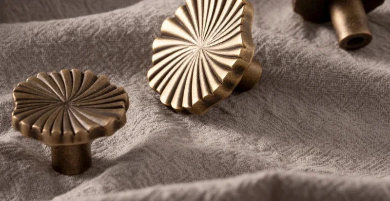 SBrass Cabinet Pulls Cup Flat Vintage Drawer Pulls Kitchen Cupboard Bathroom Dresser Cabinet Knob Hardware Antique Brass Handles-Letifly Lights and Decor