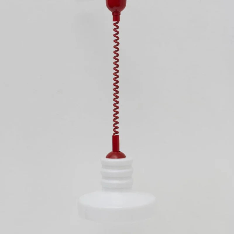Vintage glass suspension lamp, retro creative white milk glass chandelier with coiled cord, Chromatic Coil Lamp for living room kitchen decor