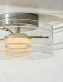 Letifly Lights & Decor - Luminary Drum LED Flush Mount Light - Modern circular ring ceiling light with ribbed diffuser and 3-color LED lighting