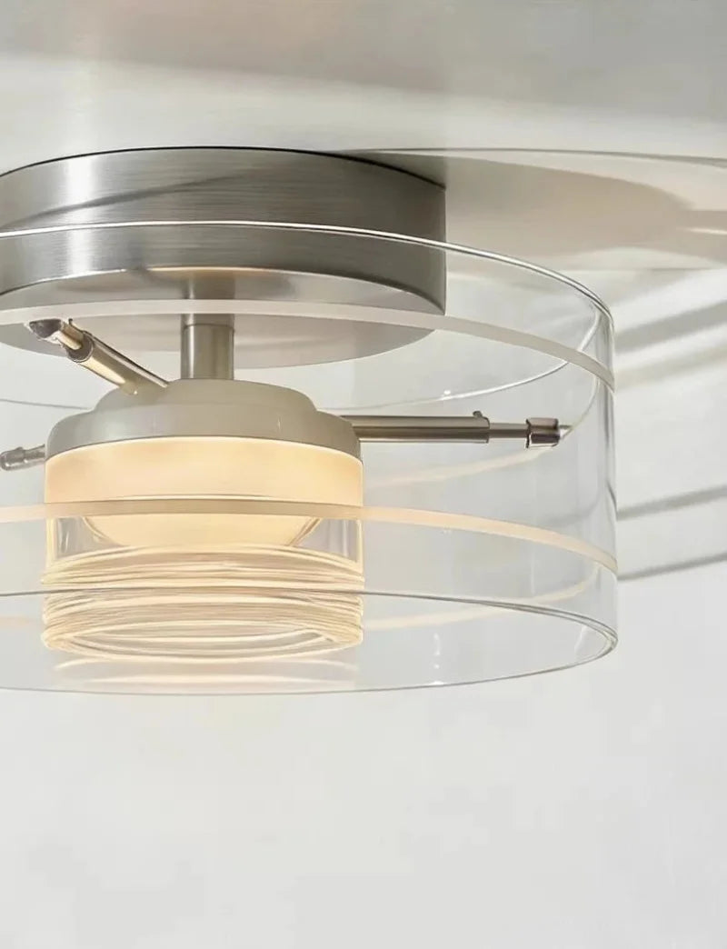 Letifly Lights & Decor - Luminary Drum LED Flush Mount Light - Modern circular ring ceiling light with ribbed diffuser and 3-color LED lighting
