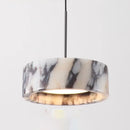 Modern natural stone Alabaster Core LED pendant lamp, dimmable marble chandelier with adjustable height for luxury bedroom bedside and kitchen bar