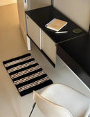 Ins Stripe Tufting Grids Bathroom Mat Living Room Carpet Bathmat Bedside Rug Soft Bedroom Floor Pad Home Decor-Letifly Lights and Decor