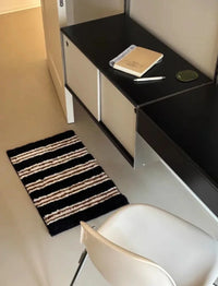 Ins Stripe Tufting Grids Bathroom Mat Living Room Carpet Bathmat Bedside Rug Soft Bedroom Floor Pad Home Decor-Letifly Lights and Decor