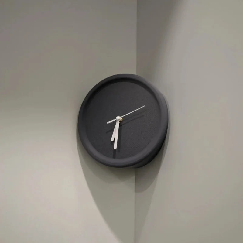 Ins Quiet Wall Clock 8inch Non-Ticking Punch-Free Corner Wall Clock Wall Decor Bedroom Technology Luxury Art Home Decoration-Letifly Lights and Decor