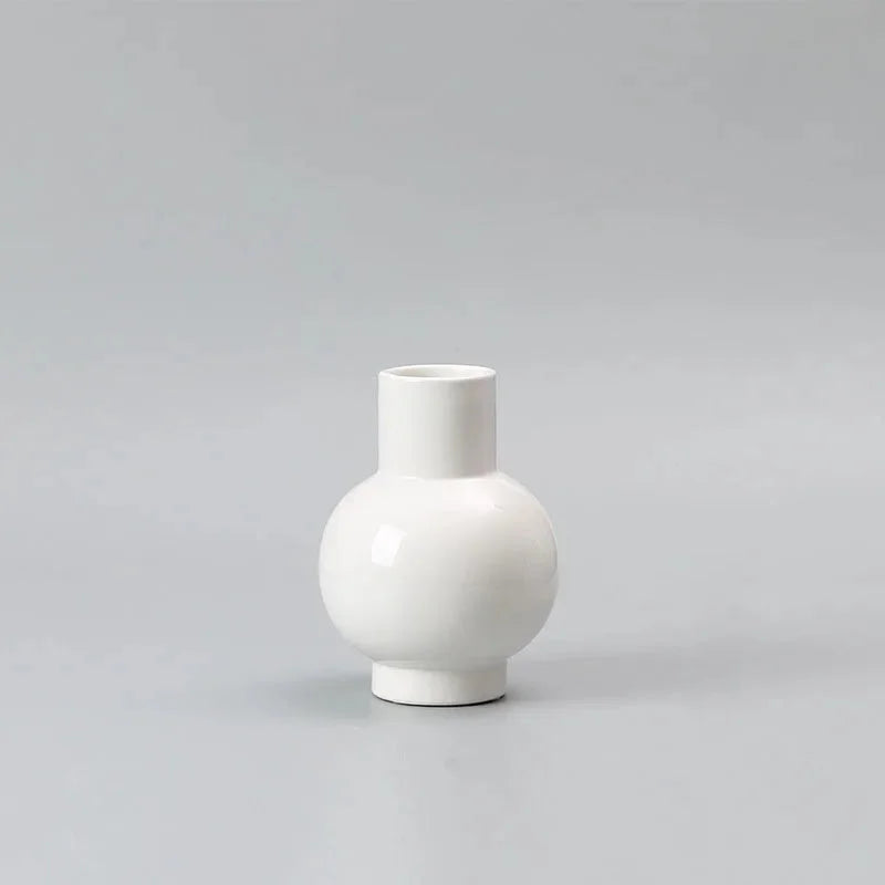 Ceramic Vase Bright Glazed Colorful Big Belly Round Shape Modern Decor
