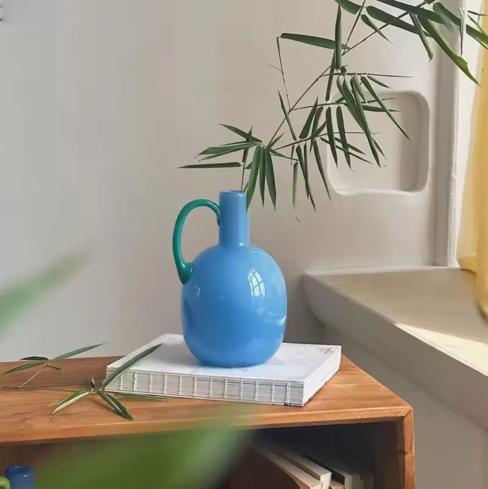 Sunset Pour Colorblock Glass Vase-Letifly Lights and Decor