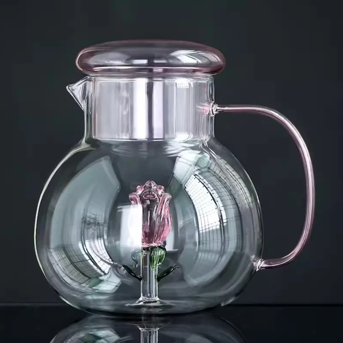 Blossom Glass Teapot and Cup Set-Letifly Lights and Decor