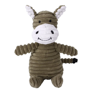 Plush corduroy squeaky dog toy animal shape durable chew toy for puppies and dogs