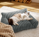 etifly Lights & Decor - Dream Lounge Pet Bed - Plush Ribbed Pet Sofa Breathable Bed for Cats and Small Dogs