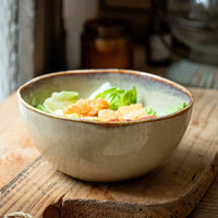 2pcs bowls Japanese 5.5-Inch ceramic breakfast bowl thickened irregular kiln salad bowl-Letifly Lights and Decor
