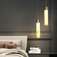 Modern Copper Light Luxury Pendant Lamp Marble Bedside Bedroom Hotel Dining Room Kitchen Stone Hallway Hanging Lighting Led-Letifly Lights and Decor