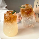 Glass tumbler textured swirl 400ML transparent modern