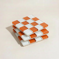 Pixel Checkered Tile Coasters
