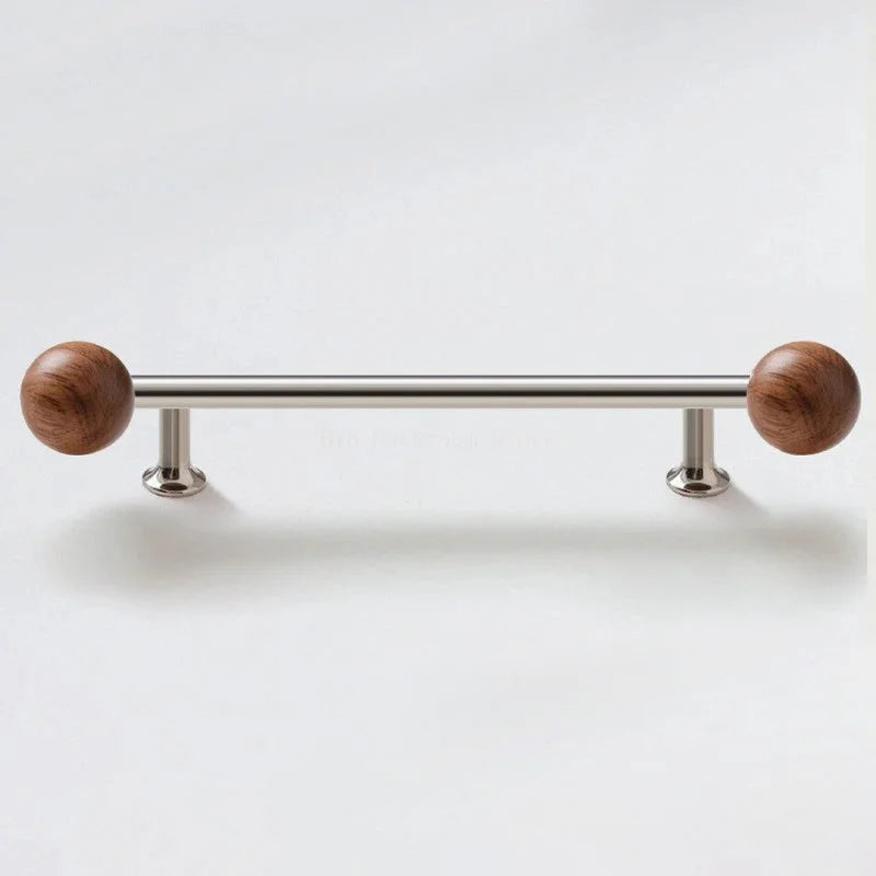 Furniture Hardware Nordic Art Handle/walnut Wood+Brass Handles and Knobs Drawer Pulls Kitchen Cabinet Knobs-Letifly Lights and Decor