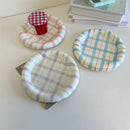 Gridline Ceramic Plates Glossy ceramic plates with thick rim in pink green blue purple modern tableware