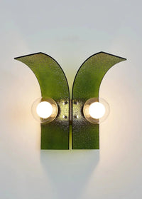 Letifly Lights & Decor - Verdant Curve Wall Sconce - Textured Glass Wall Sconce Curved Design Mid Century Modern Ambient Lighting