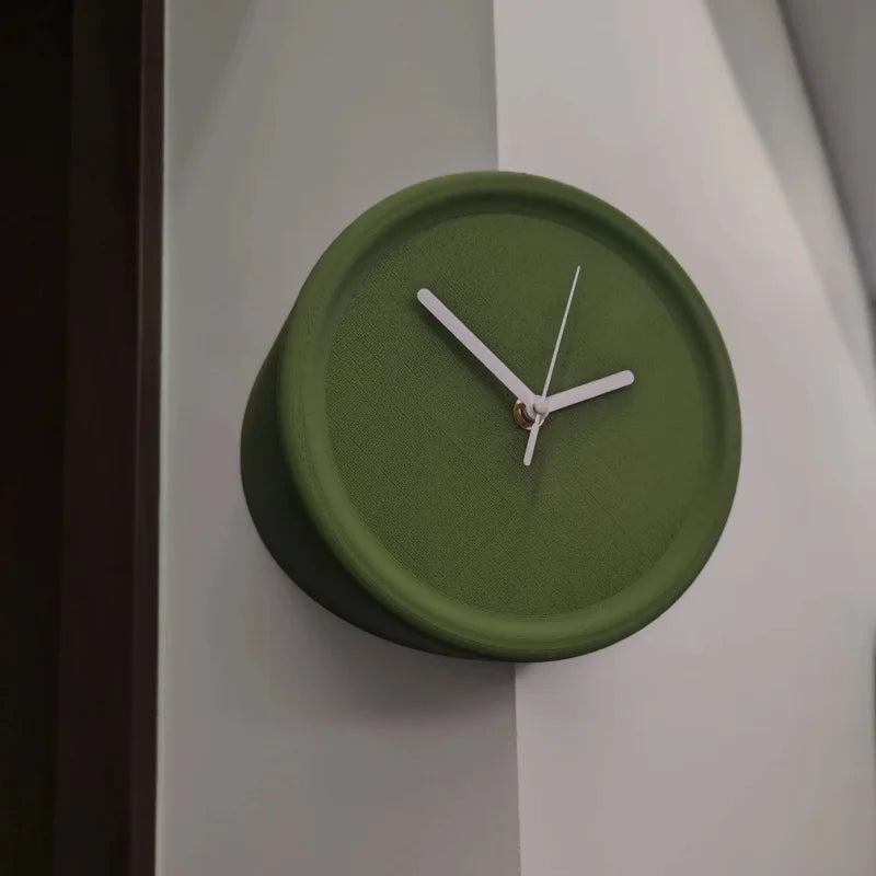 Ins Quiet Wall Clock 8inch Non-Ticking Punch-Free Corner Wall Clock Wall Decor Bedroom Technology Luxury Art Home Decoration-Letifly Lights and Decor