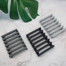 Flexible silicone soap holder with wave drainage design for kitchen or bathroom soap saver storage