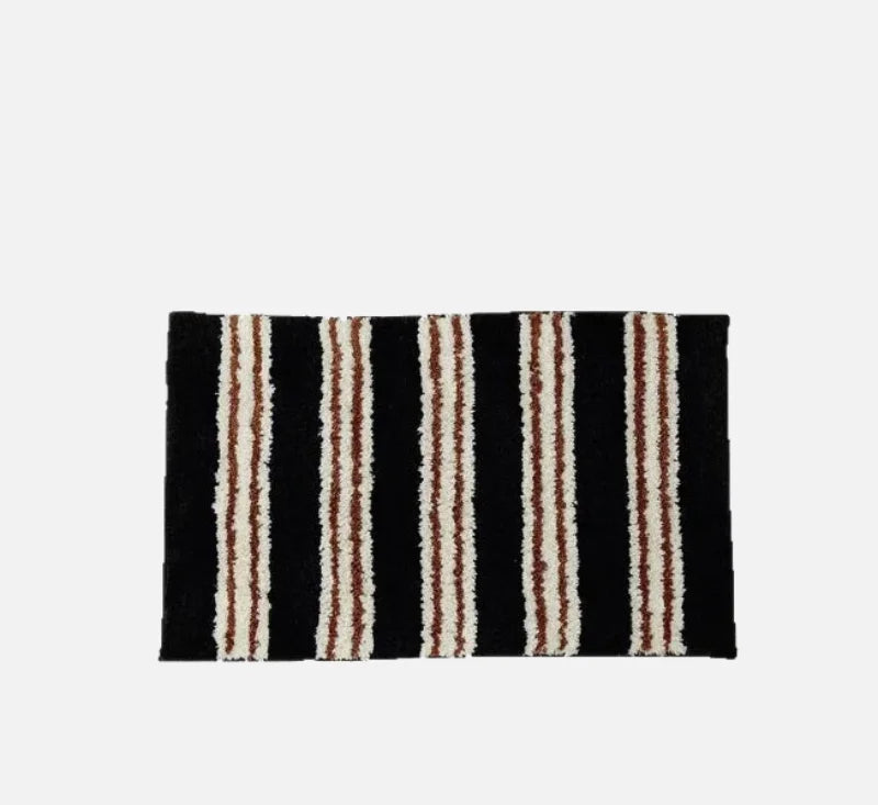 Ins Stripe Tufting Grids Bathroom Mat Living Room Carpet Bathmat Bedside Rug Soft Bedroom Floor Pad Home Decor-Letifly Lights and Decor