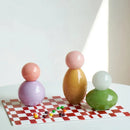 Pastel colored glass bud vase sealed lid sculptural aromatherapy flower diffuser container