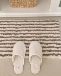 Tufting Stripe Bathrooom Mat Bedroom Rug Soft Fluffy Geometric Bathmat Bedside Carpet Floor Anti Slip Pad Home Decor 40x70cm-Letifly Lights and Decor
