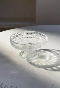 Glass Serving Dish with A Stand Snack Plates ,Snack and Candy Platter, Ice Cream Bowl,Yogurt Snack Dish Bar Dinnerware Plates-Letifly Lights and Decor
