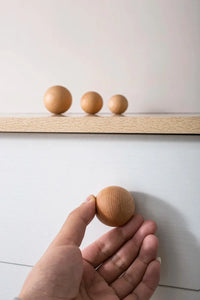 Ball Knob Drawer Pulls Natural Walnut / Ash / Beech Decor Ball Kitchen Cabinet Handles Simple Wooden Furniture Hardware-Letifly Lights and Decor