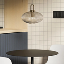 Clara Ridge Glass Pendant Lamps clear ribbed glass pendant lamp gold accent modern lighting for living room dining room bedroom