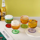 Colored Glass Dessert Coupe Jelly Style Translucent Stem Ice Cream Cup Modern Tableware