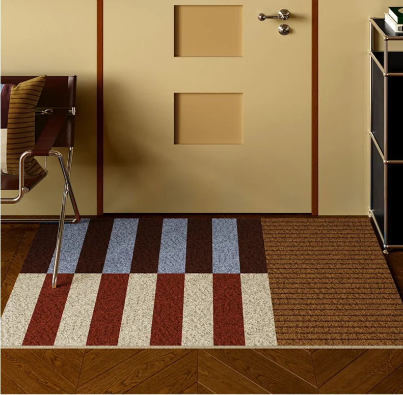 PVC Grids Floor Anti Slip Pad Aesthetic Home Room Decor Geometric Bathroom Mat Soft Rug Bedroom Carpet Doormat-Letifly Lights and Decor